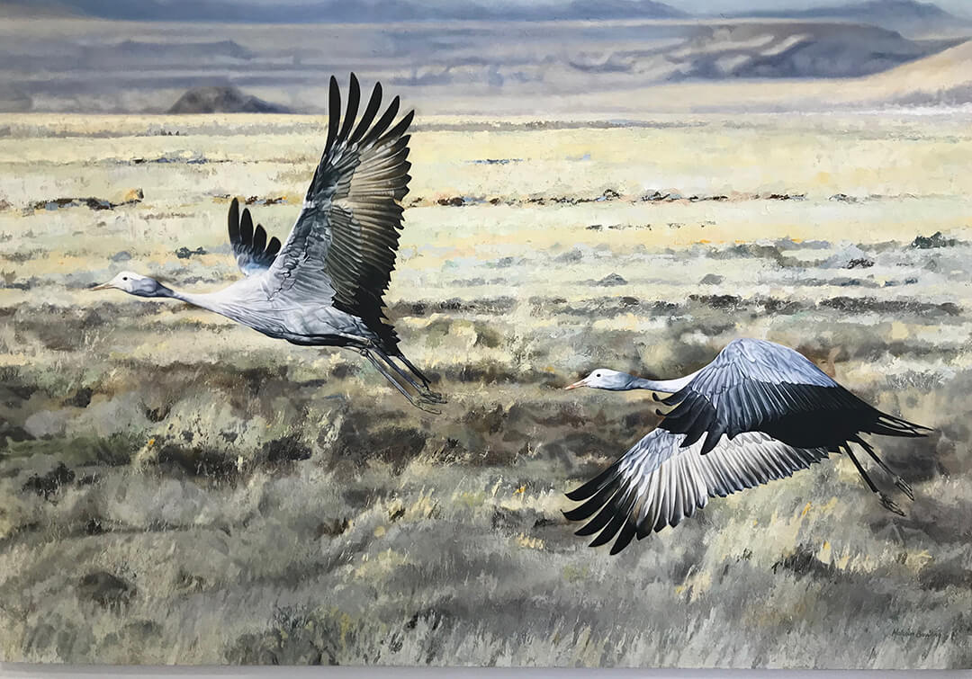 Indwe - Together We Fly oil painting by Malcolm Bowling