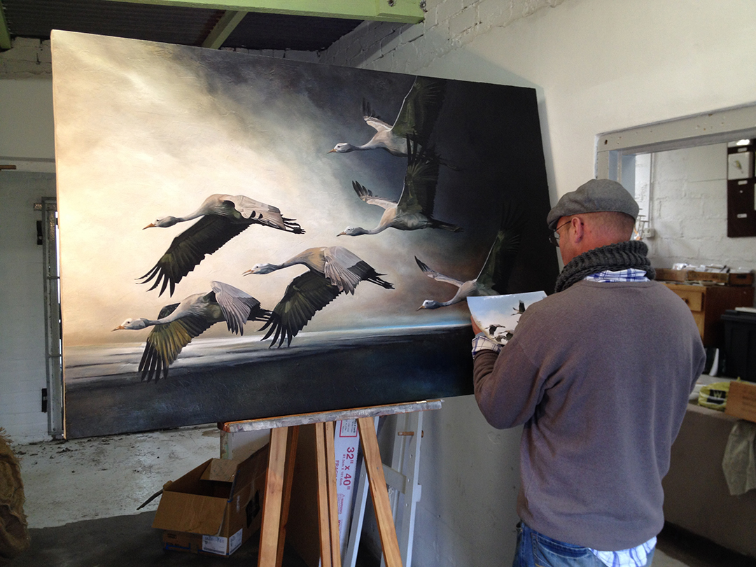 Malcolm Bowling in his art studio